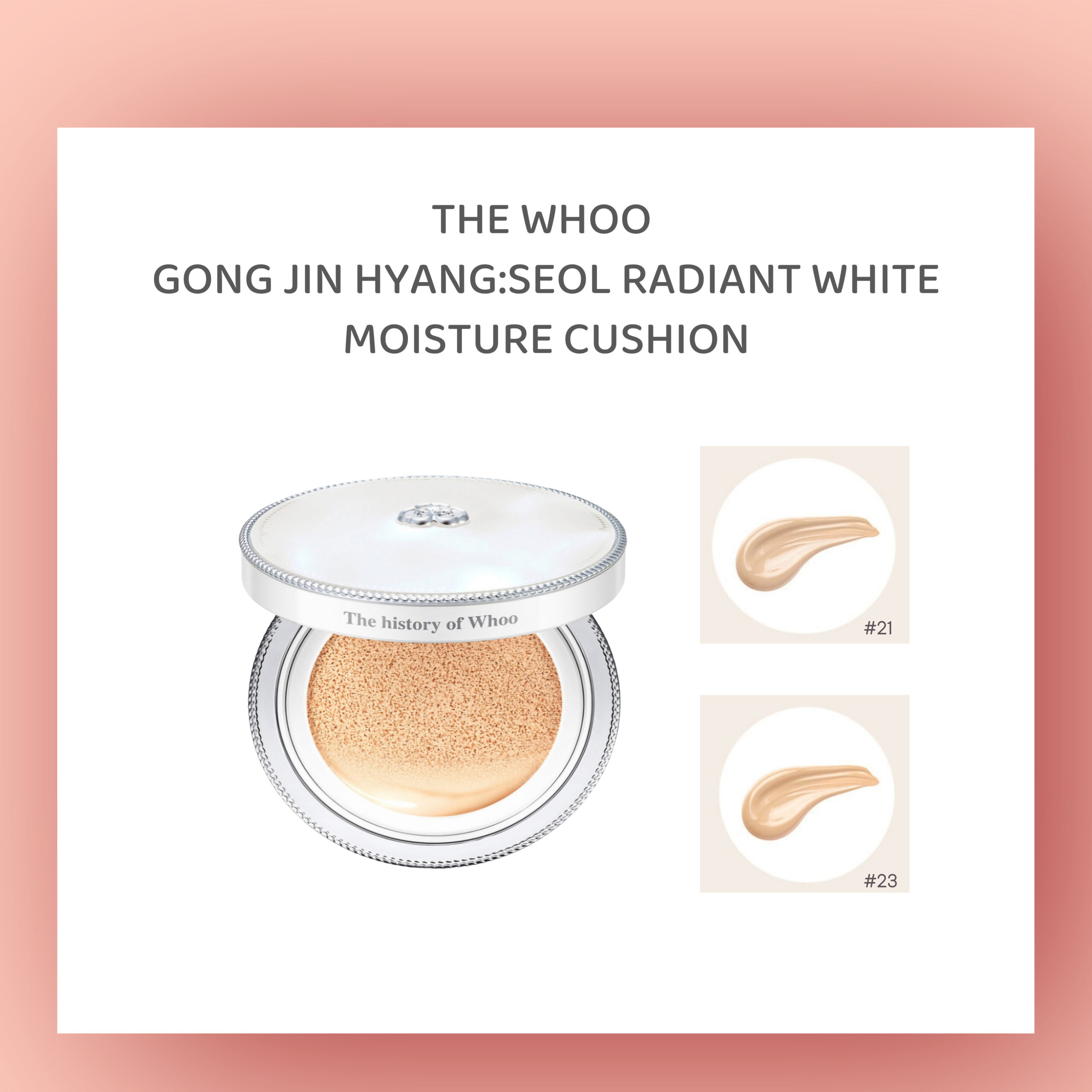 the whoo gong jin hyang:seol radiant white moisture cushion the whoo gong jin hyang:seol radiant white moisture cushion